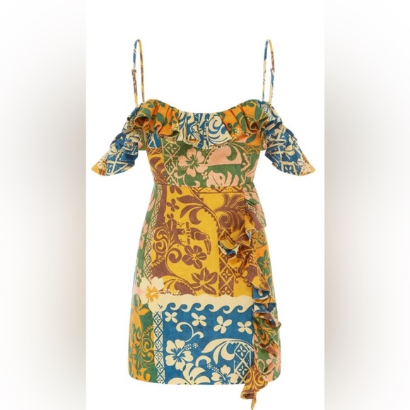 Alemais Archie Flounce Mini Dress Muti Size 2 - Picture 2 of 13